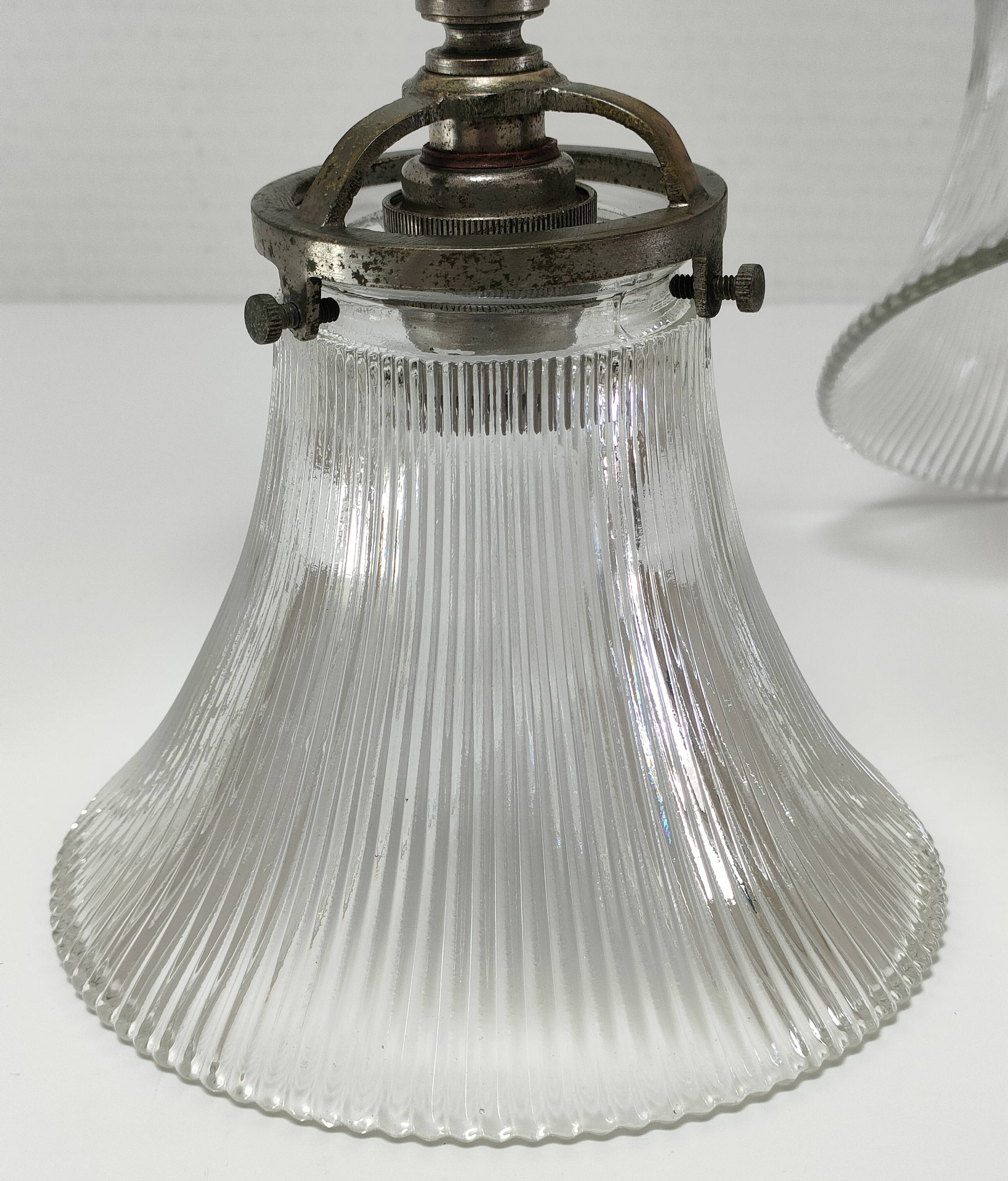 Pair of bronze and glass sconces  1900