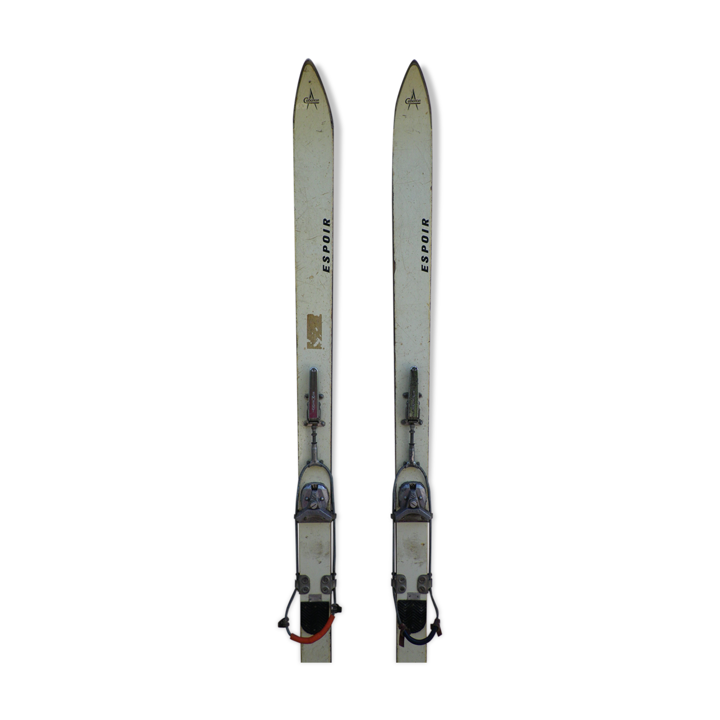 Vintage pair of wooden skis from the 1960s - Cabanon