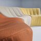 Kwok Hoi Chan "Chromatic" modular sofa in orange, yellow and cream.