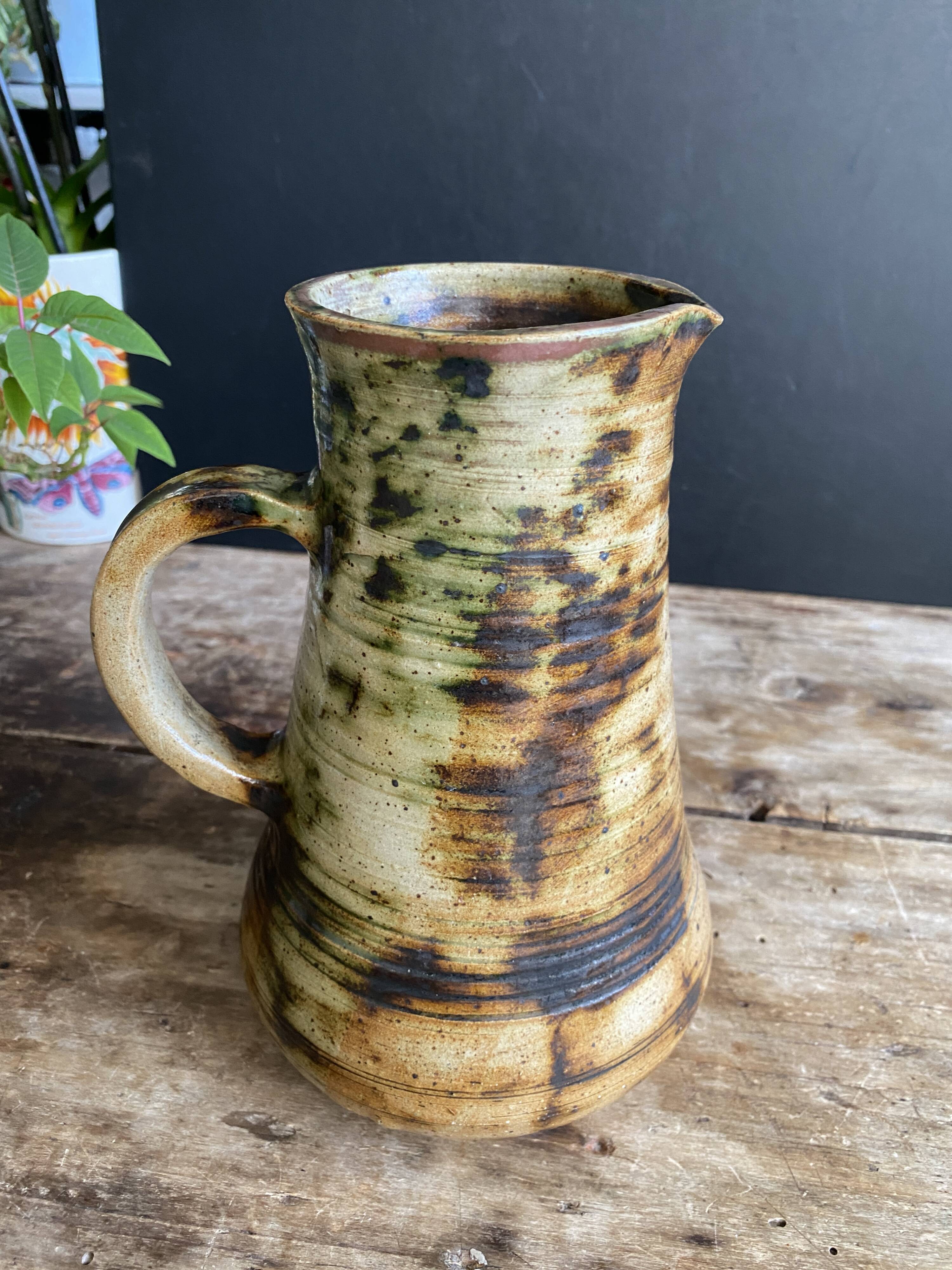 Magnificent pyrite stone jug, unique piece by French ceramist Caty Bie.
