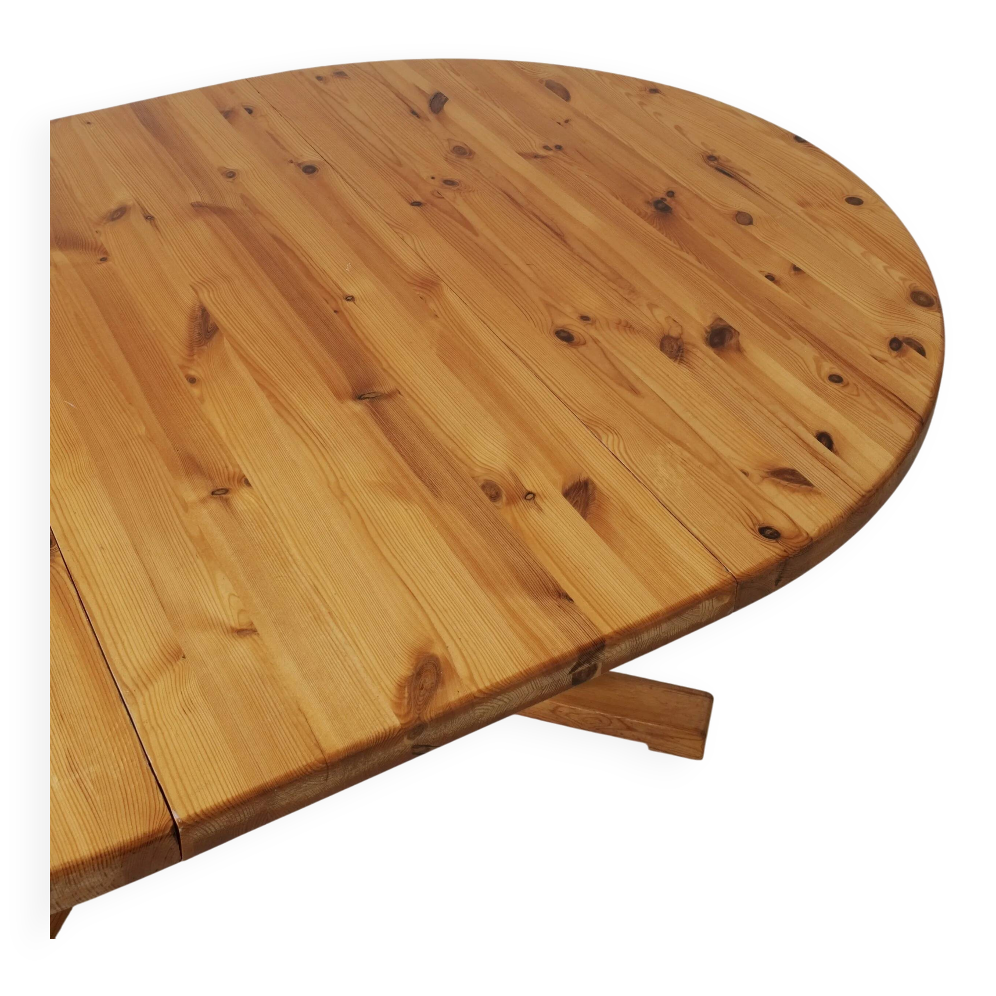 Table à manger extensible en pin massif | Scandinavie | Années 1970
