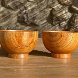 2 bols en bois naturel