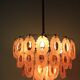 Chandelier vintage des années 70 avec 51 médaillons en verre rose, 37 cm