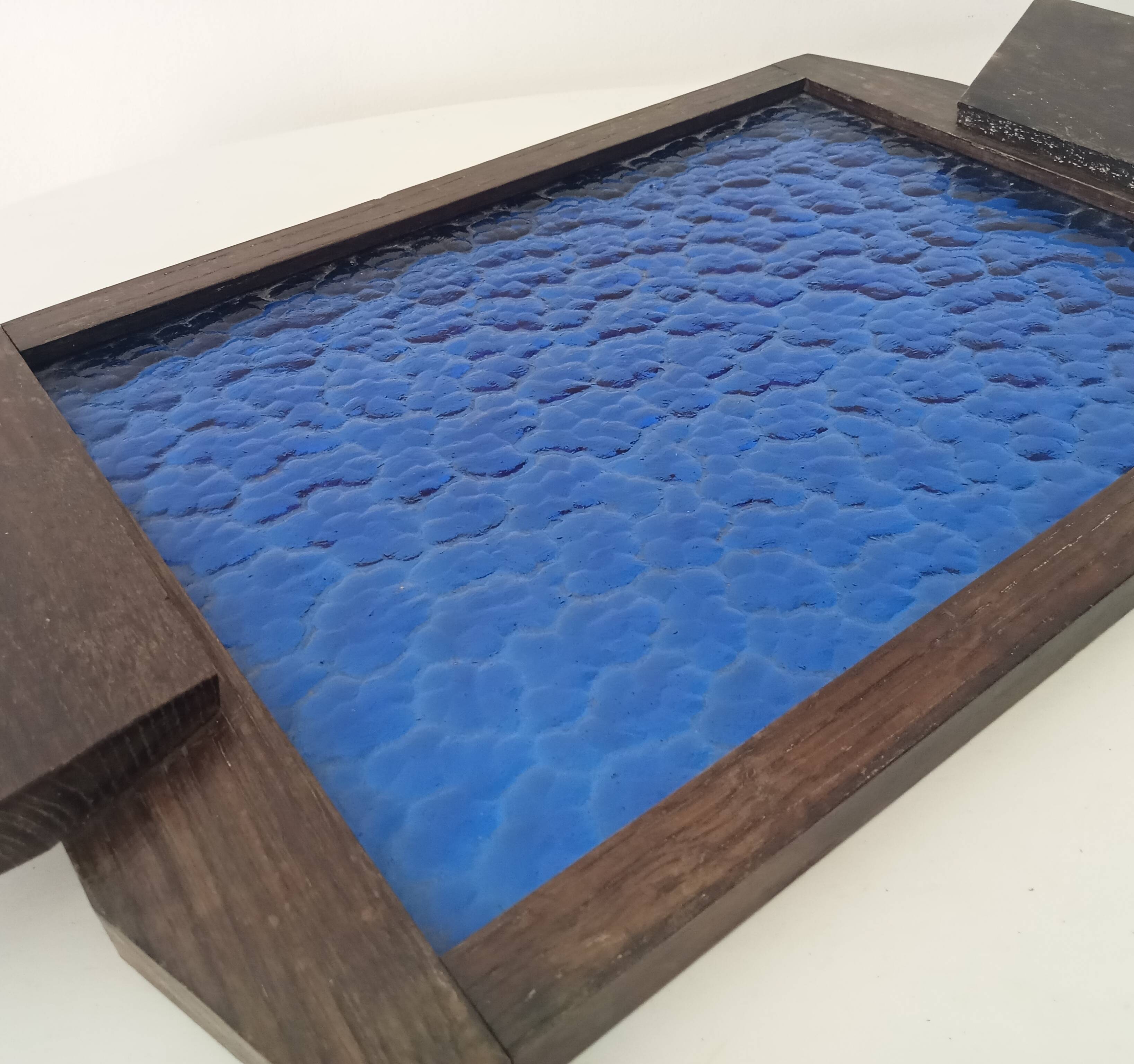 Art deco cathedral glass serving tray 1940s/1950s