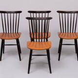 Set of 4 spindle back dining chairs 1960s holland