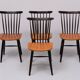 Set of 4 spindle back dining chairs 1960s holland