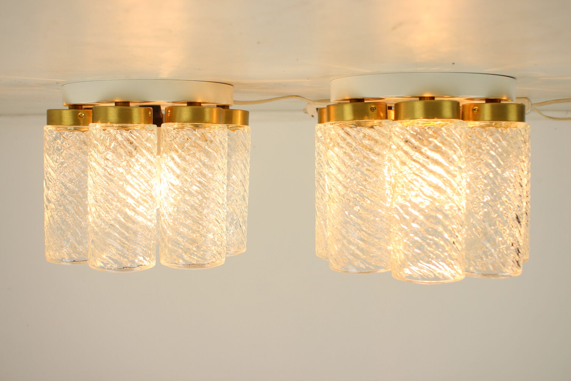 Pair of Midcentury Ceiling Lamps,Napako, 1970s