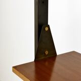 Bibliothèque modulaire autoportante en teck et acier de style italien moderne du milieu du siècle,