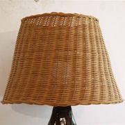 Lampe en céramique et rotin XXeme