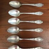 Set of 6 boulanger spoons with flower patterns