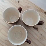 Set of 3 vintage brown coffee cups Villeroy Boch made in Luxembourg
