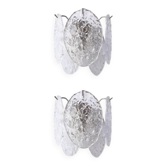 Mid-Century Modern Style “Nuvoletta” Murano Style Glass Disc Wall Sconce
