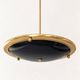 Vintage suspension in gilded brass and black lacquer – Sculptural design from the 70s