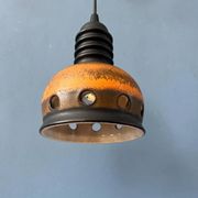 Brown ceramic pendant light Mid-Century, West Germany