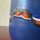 Blue ceramic flowerpot from the 60s
