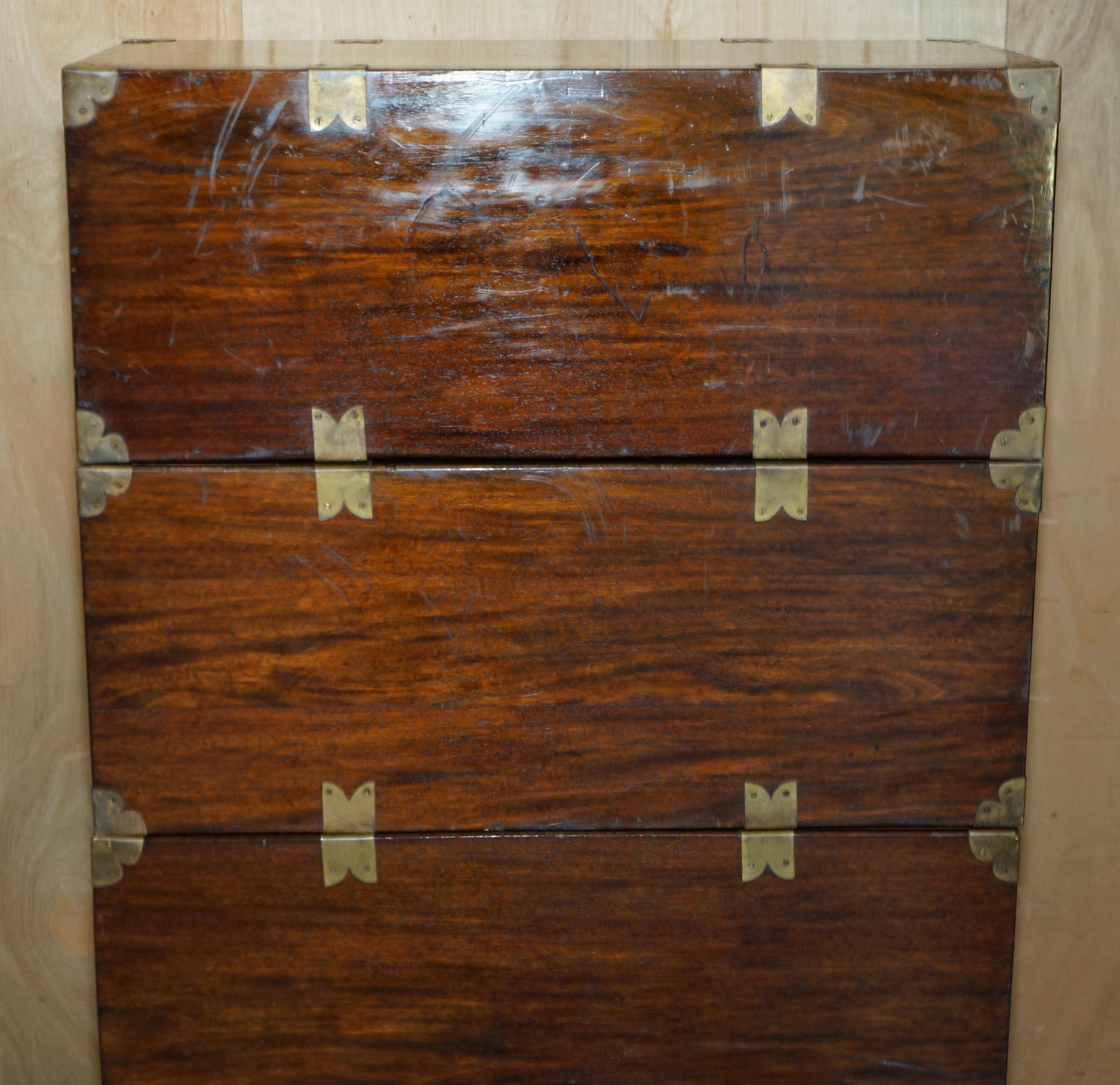 Four stackable Chinese campaign chests, circa 1880.