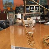 Fractal resin lamp foot with inclusion by pierre giraudon circa 1970