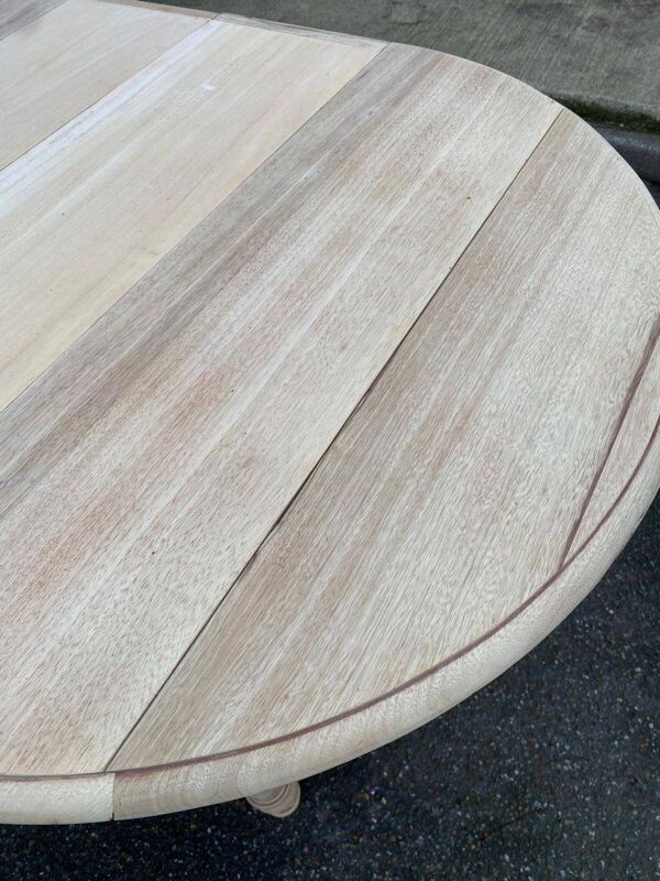 Table à manger ronde extensible Louis Philippe à volets rénovée 165cm du 20