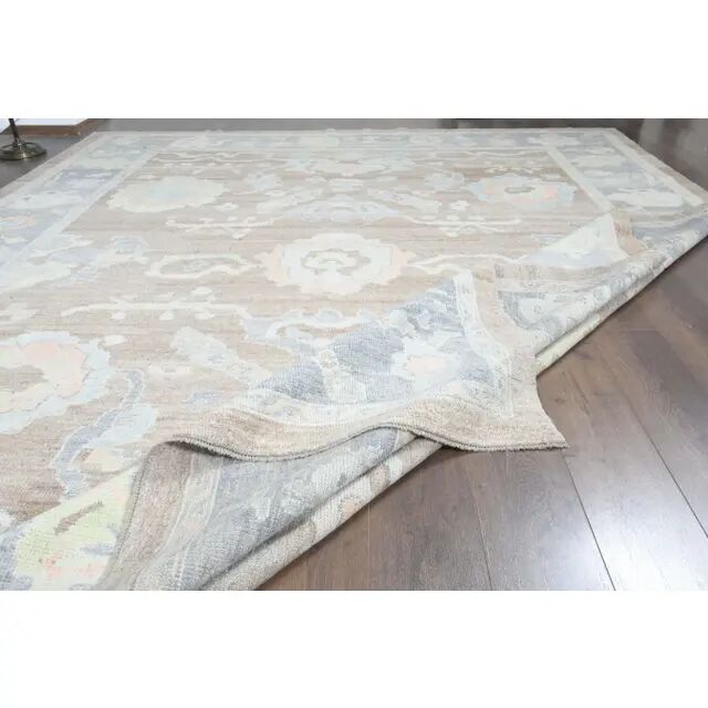 1970s Vintage Oushak Handmade Wool Brown Oversized Area Rug 314x392