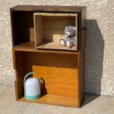 Vintage oak geometric drawer floor