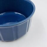 Vintage blue glazed ceramic gratin dish from the 1970s.