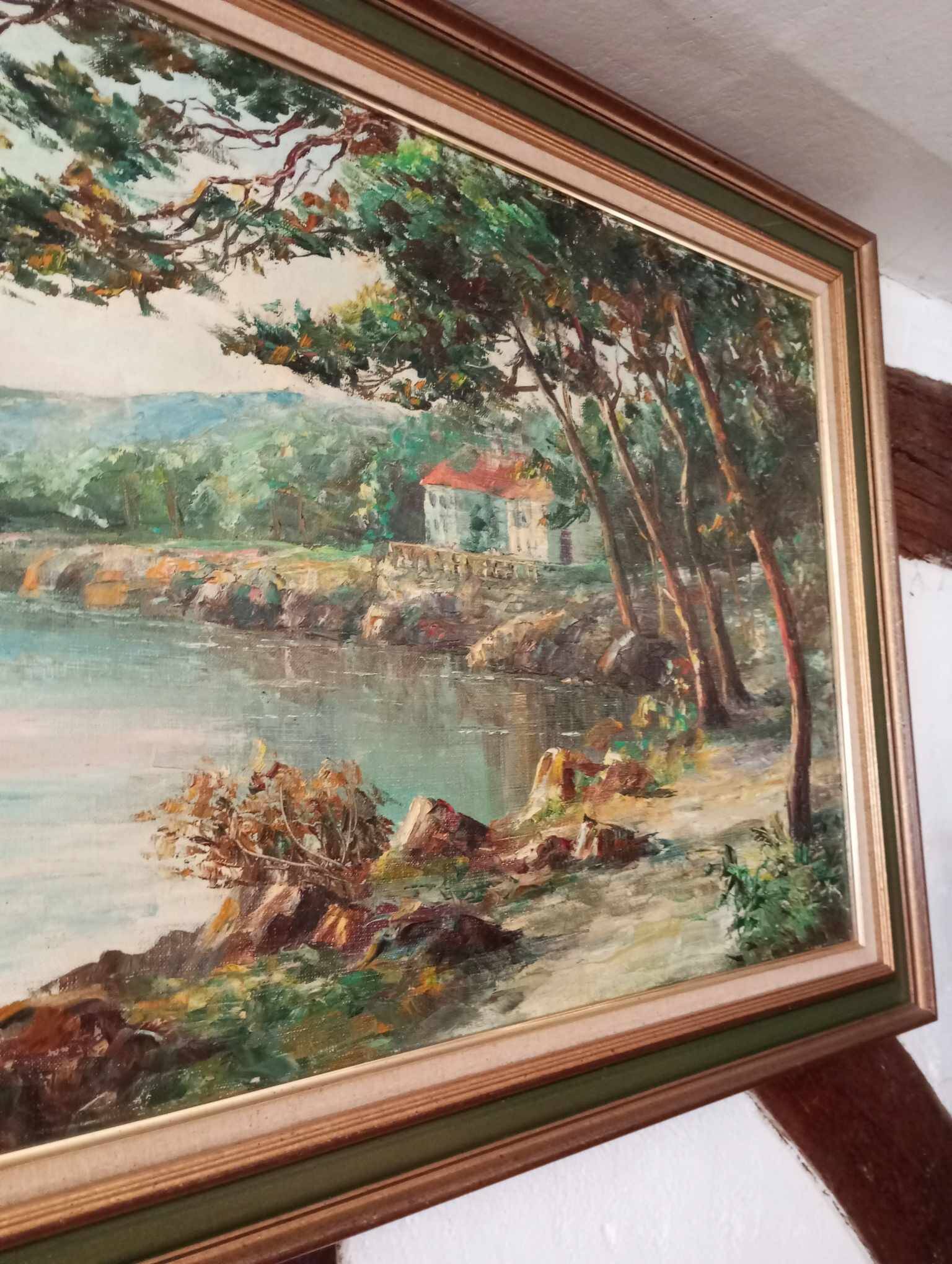 Robert Perrot, oil on canvas, lakeside