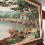 Robert Perrot, oil on canvas, lakeside