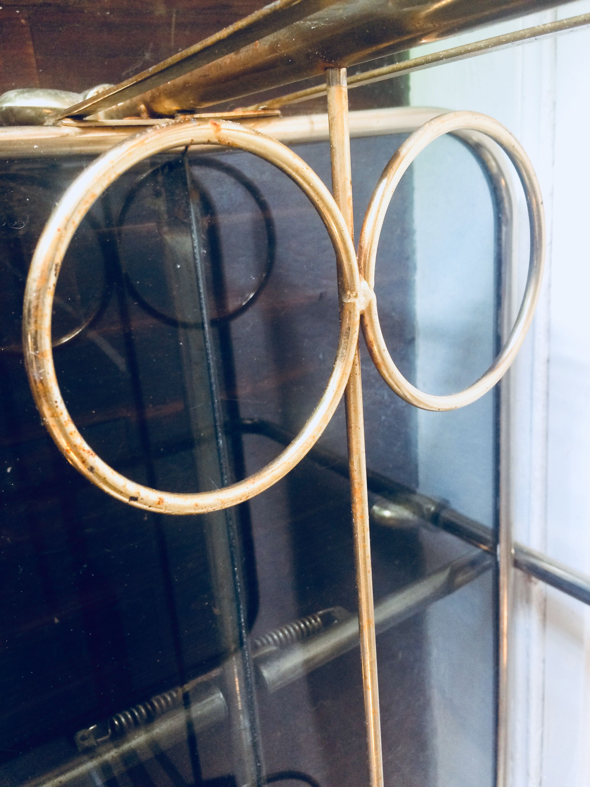 70's foldable metal and glass rolling service