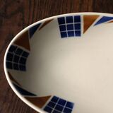Badonviller Congo orange blue earthenware dish