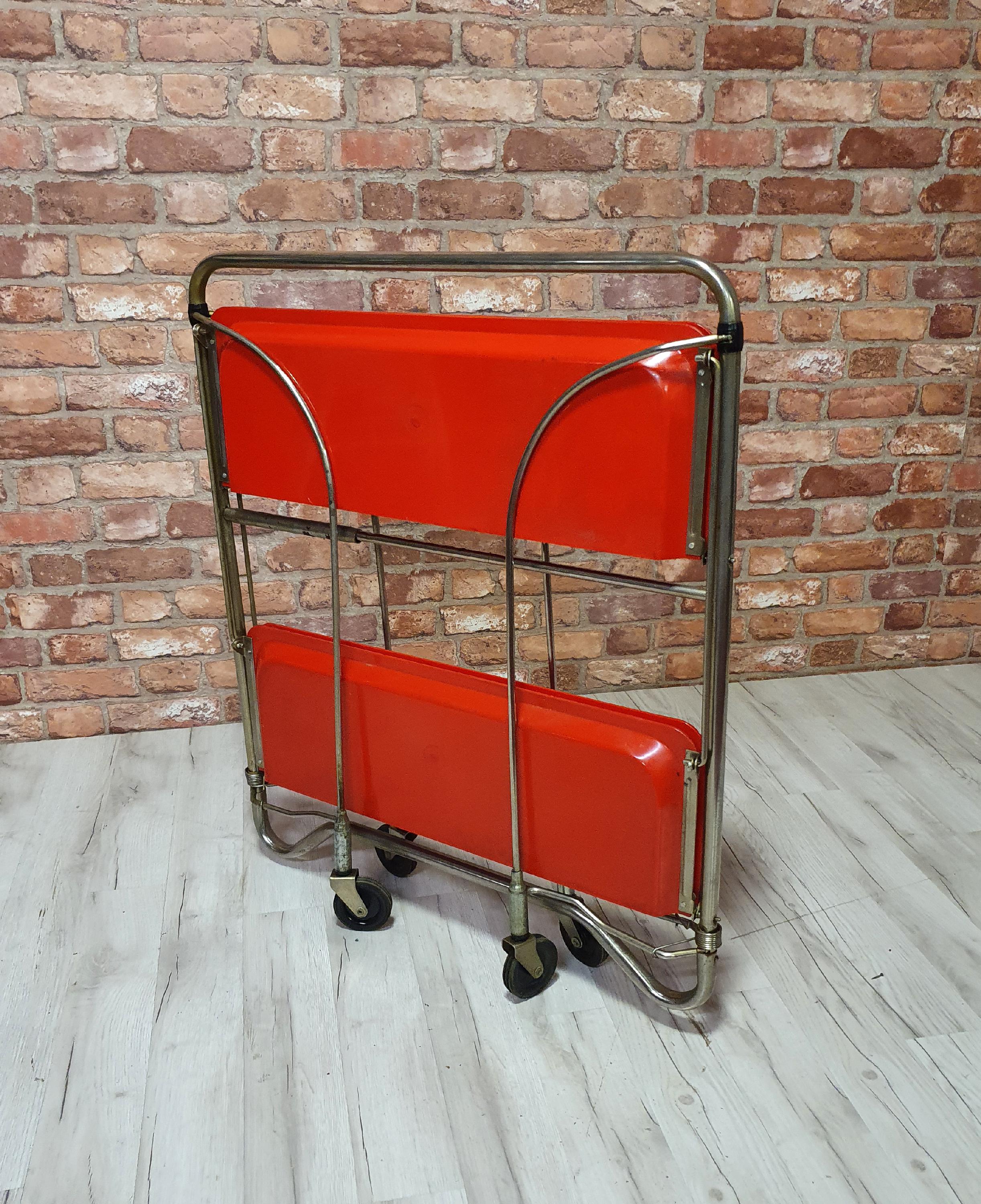 Foldable bar on wheels, Germany, 1970s Bremshey Dinett