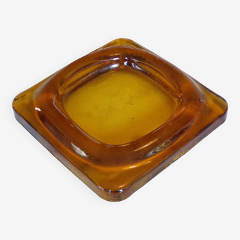 Vintage St Gobain pocket tray in amber glass