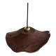 Small wavy flat leaf pendant in teak D:30
