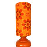 Crush orange opaline lamp H80 D27cm - 70s fabric