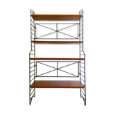 Metal and wood string bookcase, 60s