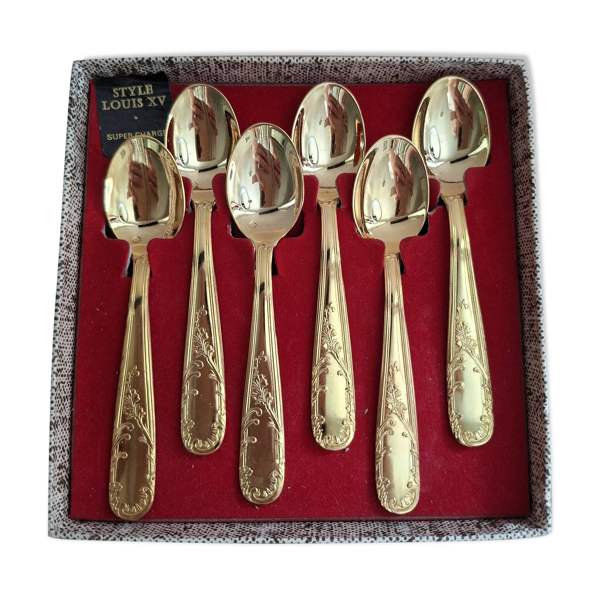 Coffret de 6 cuillères à café dorées à l’or fin