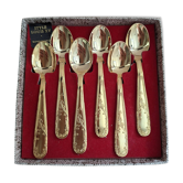 Coffret de 6 cuillères à café dorées à l’or fin