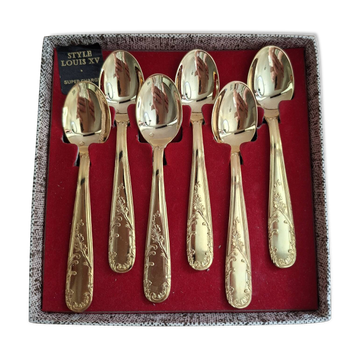Coffret de 6 cuillères à café dorées à l’or fin