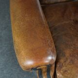 Brown sheepskin armchair