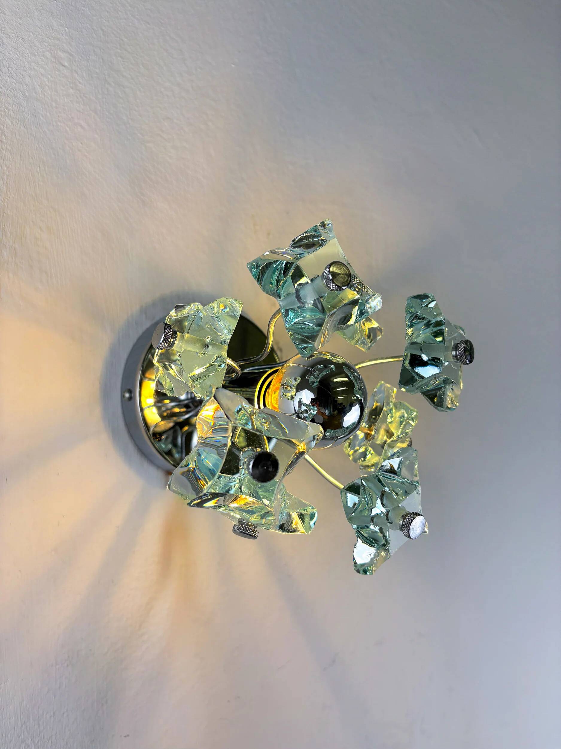 Applique murale Sputnik Zero Quattro de Fontana Arte – Verre taillé de Murano, Italie années 1970