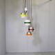 Suspended lamps in white and coloured plastic by Stilnovo, 1960s, set of 5.