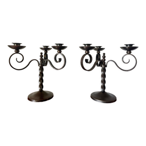 Paire de candélabres brutalistes