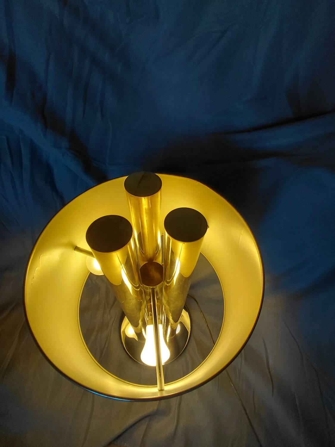 Vintage 1970s metal tubular lamp
