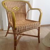 Rattan armchair year 50 / 60
