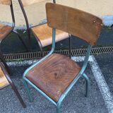 Set of 4 industrial chairs vintage school communities MULLCA
