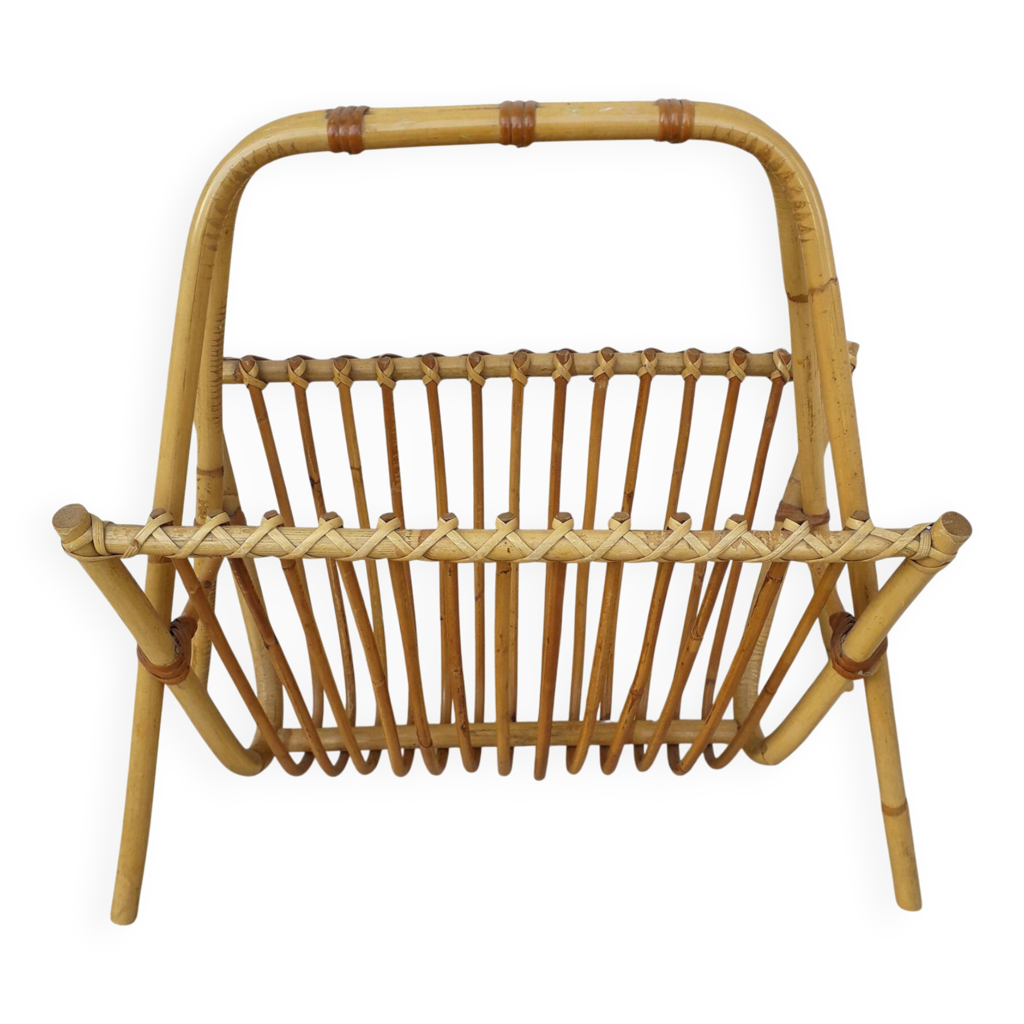 Rattan magazine rack