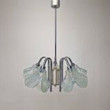 Italian Ceiling Lamp with Five Blue Murano Glass Lamshades – 1970s