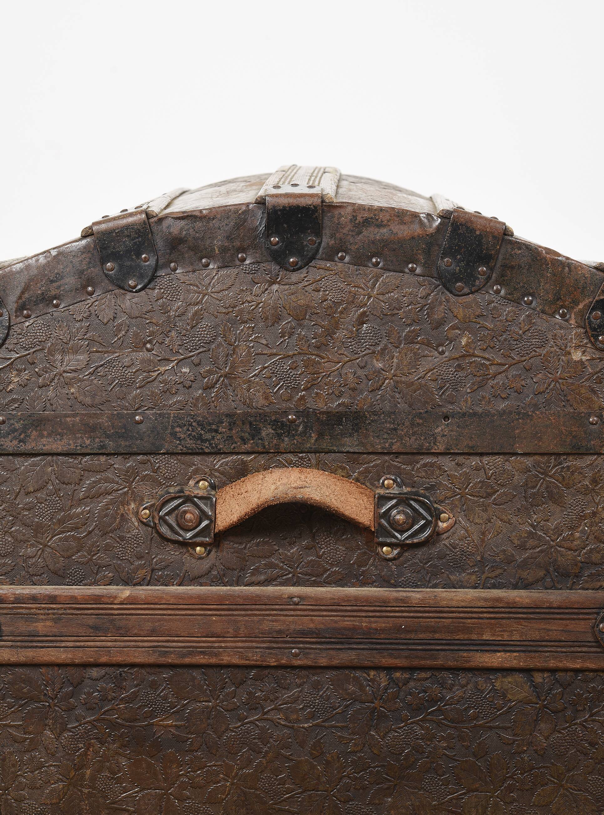 Malle de victorienne, coffre de voyage à vapeur, XIXème.