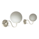 Pair of vintage metal and opaline wall lights, France, 1980.
