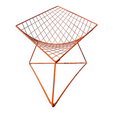 Orange lattice armchair