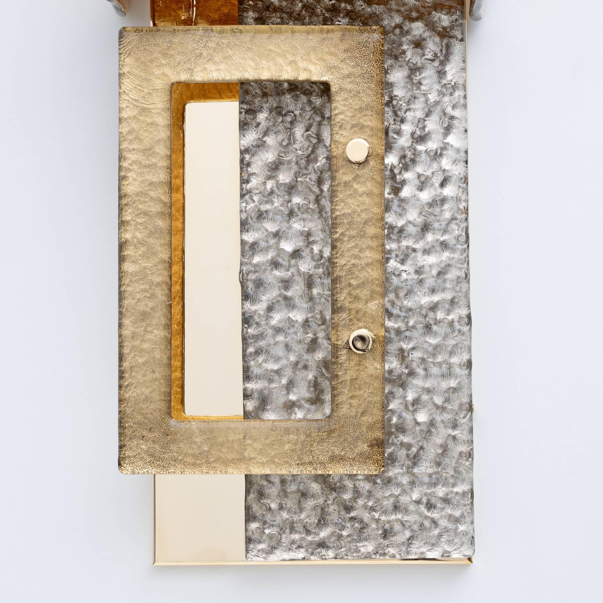 Modern Geometric Murano Glass and Brass Wall Lamp